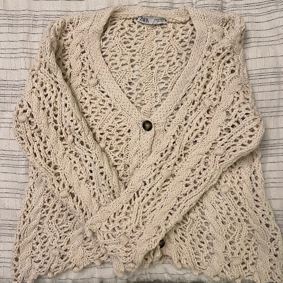 Cotten Blend Crochet Cardigan - Picture 2 of 5